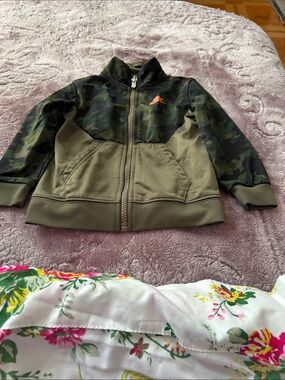 Nike Kids Olive Green Camo Zip Jacket
